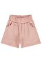 6-18 Months Shorts with Belt Ruffles and Pockets - Powder