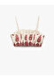 Viscose Ethnic Patterned Thin Strap Crop Bustier - 4