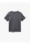 Cotton Stitching Detailed Crew Neck Short Sleeve T-Shirt - 4