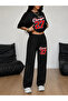 Unisex Chicago Printed T-Shirt Wide Leg Baggy Summer Tracksuit Set Bottom-Top