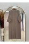 Nuboria Women's Hijab Summer Shirt Dress/Robe Modal Insert Cuff-Tn030 Mink - 6