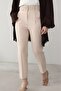 Thick Belted Fabric Trousers -Beige - 5