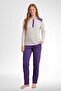 Mecit 6358 Purple Women's Long Robe Pajama Set - 2
