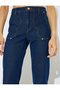 High Waist Flared Jeans with Buttons - 6