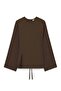 شق تينسيل بلوزة بنية