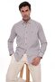 Slim Fit Long Sleeve Lycra Striped Collar Buttoned Gift Boxed Men's Shirt Fs-003669 - Brown