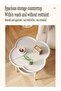 Modern 2-Layer Coffee Table,Four-Leaf Clover Shape Sofa Side Table for Living Room,White - 7