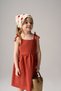Linen / Cotton Fabric Strap Dress for Baby Girls and Children (Tile) - 2