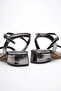 Women's Platinum Stone Thick Heeled Sandals Tr20My26G - 8