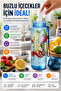 1 Liter Sports Water Bottle Leak-Proof with Locking Lid Bpa-Free School Office Water Bottle Blue - 8
