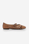 Women's Hand-Knitted Strappy Mary Jane Casual Ballerinas Olisa Copper - 4