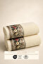 Fiore 2-Piece Towel Set 100% Certified Cotton, Floral Patterned Hand/Face/Kitchen Towels 50X90Cm - 2