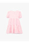 Balloon Sleeve Crew Neck Layered Detailed Floral Dress - 5