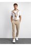 Beige Regular Fit Straight Leg Jogger Pants - 2