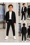 Boys' Linen-Like Jacket & T-Shirt Sports Suit,Performance,Special Occasion,Graduation Sports Suit - 2