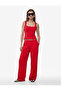 Crepe Scuba Fabric Corset Effect Slim Fit Sleeveless Square Neck Blouse