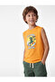 Cotton Crew Neck Sleeveless Dinosaur Printed Tank Top
