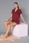 Buttoned Short Sleeve Shorts Set - Summer Score Pattern Soft Milan Fabric - M, L, Xl, XXL - 4