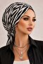 Black and White Zebra Patterned Buckle Cap - 2