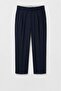 Navy Blue Linen Blended Men's Baggy Trousers - 7