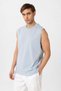 Baby Blue Relaxed Fit Men's Sleeveless T-Shirt