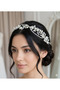 Wedding Engagement Bridal Crown with Pearl Crystal and Zircon Stone - 3