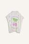 Printed Cotton Beige Poncho Towel for Girls E3916A825Sm