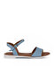 Blue Light Leather Women's Flat Sandals 01Wn5003