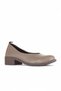 Gray Leather Women's Low Heel Shoes 01Wd1802 - 2