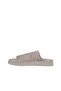 Gray Leather Women's Flat Slippers 01Wy9109 - 4