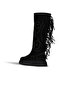 Black Suede Women's Flat Boots 30Wc5024599 - 4