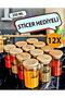 12 Pieces 250 ml Glass Spice Jar with Labeled Bamboo Lid (12 PIECES 250 ML SPICE STORAGE JAR SET) - 2
