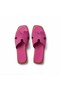 Delia Genuine Leather Suede Fuchsia Slippers - 3
