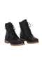 Black Leather Women's Flat Boots 01Wf3800 - 2