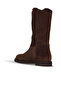 Brown Suede Women's Flat Boots 39Wb810 - 4