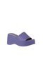 Lilac Leather Women's Wedge Heeled Slippers 01Wy9000 - 3