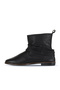 Black Leather Women's Flat Boots 01Wd3509 - 3