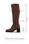 Brown Nubuck Women's Heeled Boots 01Wf3603 - 3