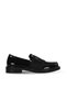Black Wrinkled Patent Leather Women's Low Heel Shoes 01Wf2604