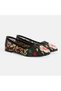 Women's Black Embroidery Detailed Mesh Ballerinas