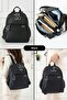 Women's 4 Compartment Parachute Fabric Travel Business School Backpack (30X24 cm) - 3