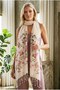Japanese Flower Printed Women's Cotton Large Scarf - 3