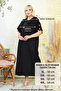 Plus Size Bat Sleeve Buttoned Collar with Necklace Modal Osho Fabric Premium Quality Draped Long Daily and Office Maxi Dress - 2