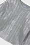 Girl's Glittery Knit Sweater Silver - 3