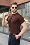 Brown Crew Neck Regular Fit Knitwear Men's T-Shirt E7487