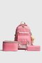 Rlx-1396 Set of 3 Children's Primary School Bag Backpack with Pen Holder and Lunch Bag Pink-Pink