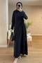 2168 Side Tie Belted Dress - Black