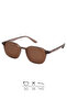 Uv400 Polarized Unisex Brown Square Frame Sunglasses 1370 C3434 - 2