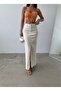 Maxi Denim Skirt with Slit Detail - 5