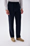 Men's Navy Blue Loose Fit Tie-Waist Chino Pants - 3